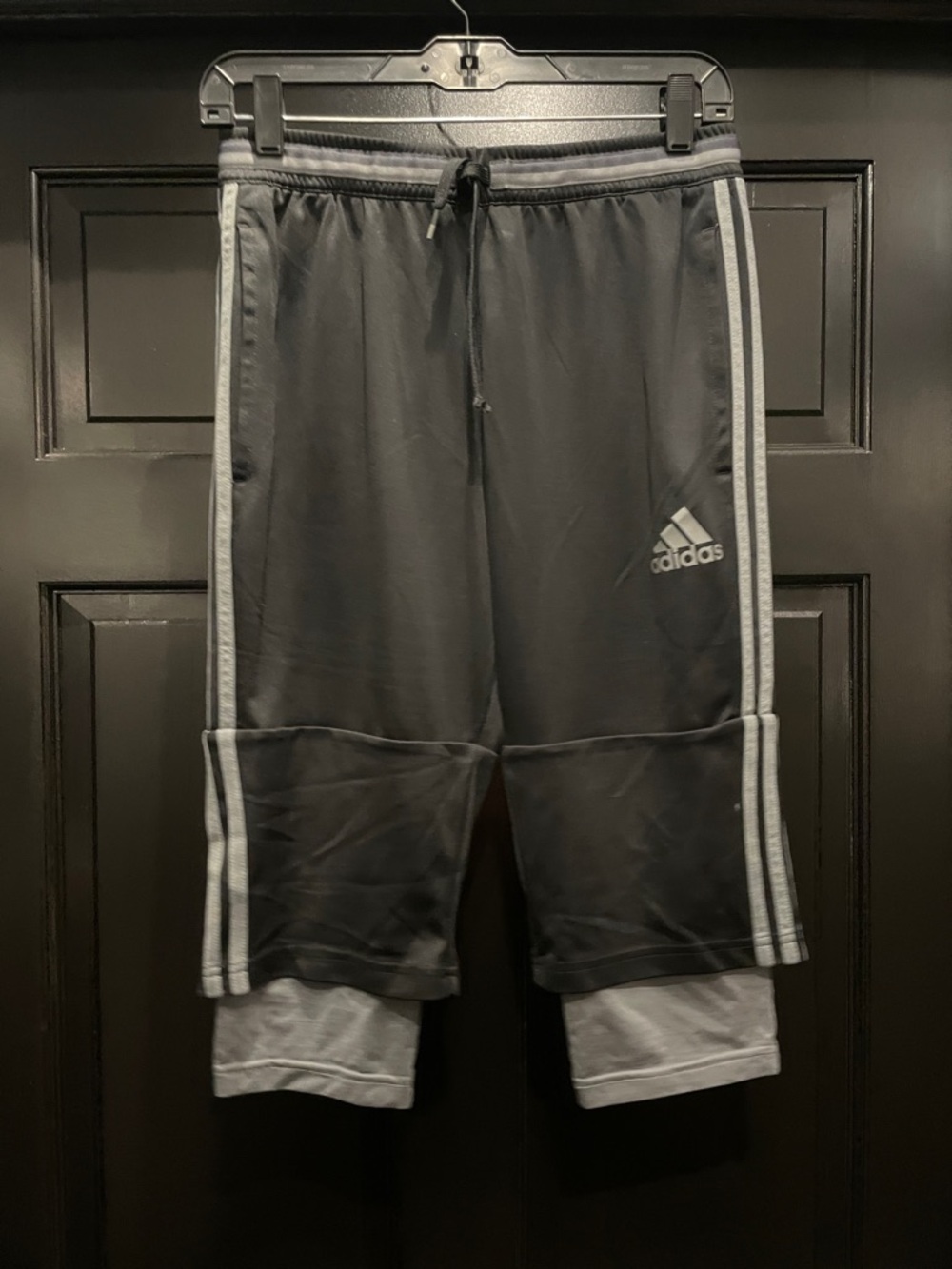 Adidas Black/Gray Athletic Layered Shorts